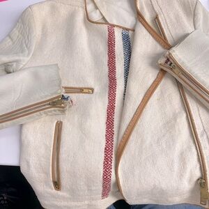 Celine - jacket - linen - leather off white